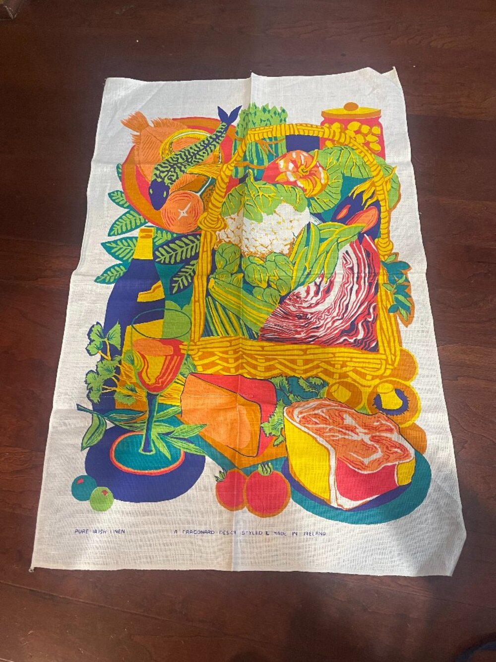 Fragonard Pure Irish Linen Food Still Life Tea Towel Made in Ireland